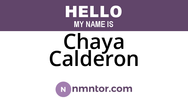 Chaya Calderon