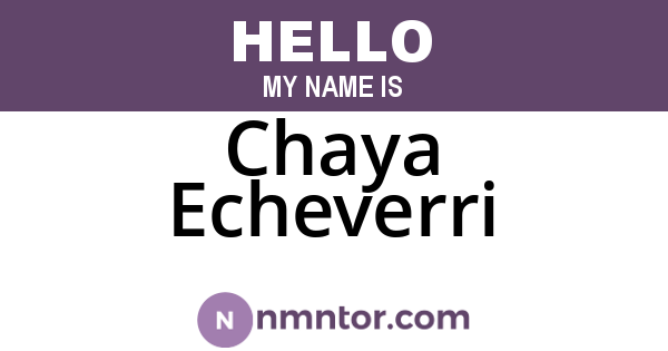 Chaya Echeverri