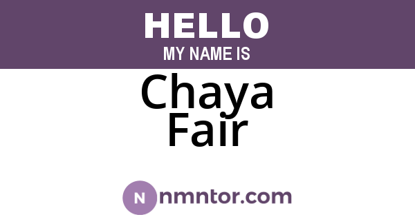 Chaya Fair