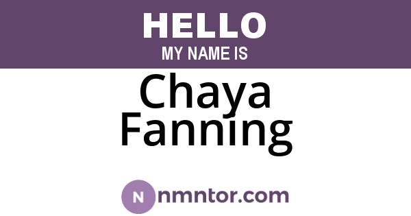Chaya Fanning