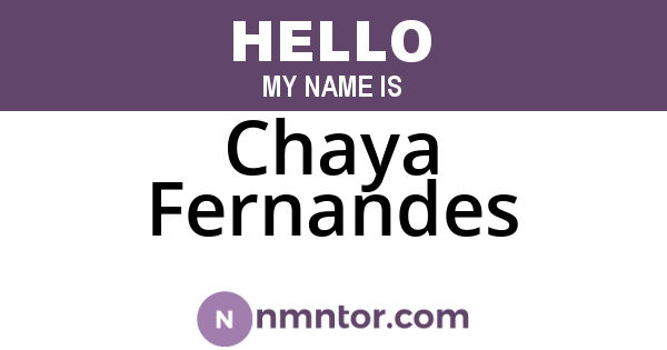 Chaya Fernandes