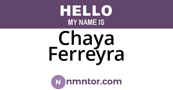 Chaya Ferreyra