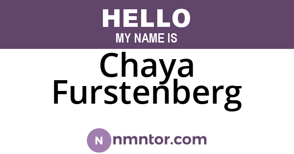 Chaya Furstenberg