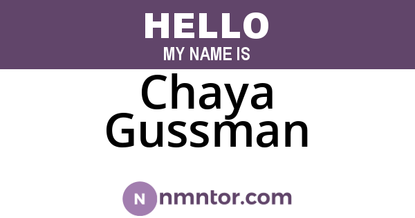 Chaya Gussman