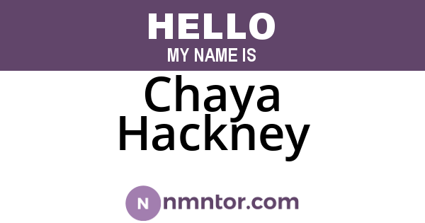 Chaya Hackney