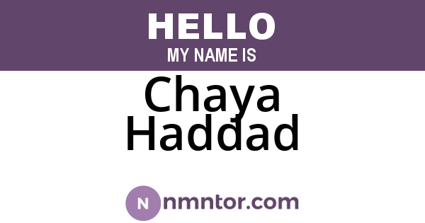 Chaya Haddad