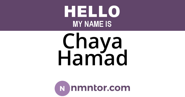 Chaya Hamad
