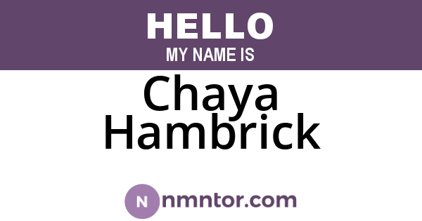 Chaya Hambrick