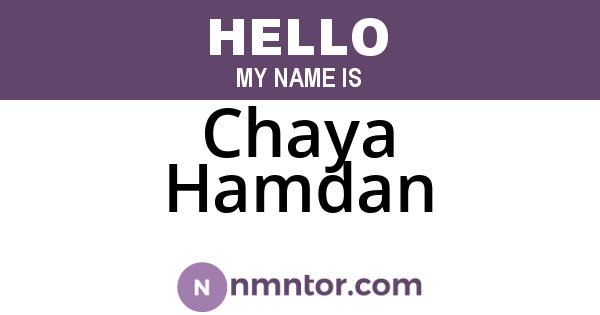 Chaya Hamdan