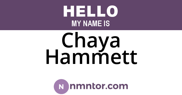 Chaya Hammett