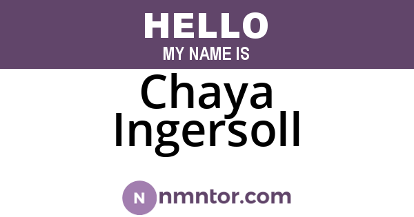 Chaya Ingersoll
