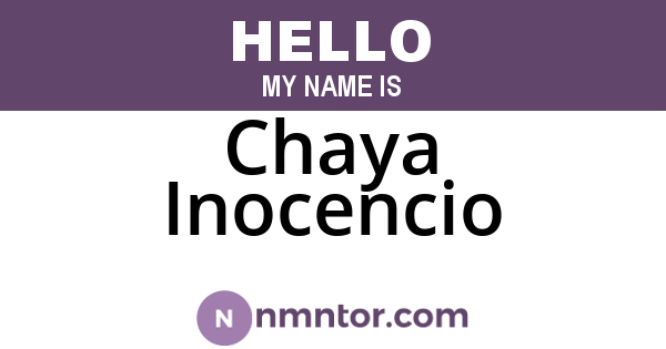 Chaya Inocencio