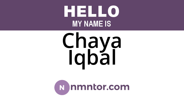 Chaya Iqbal