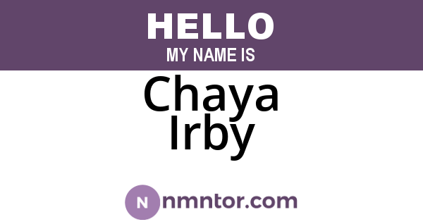 Chaya Irby