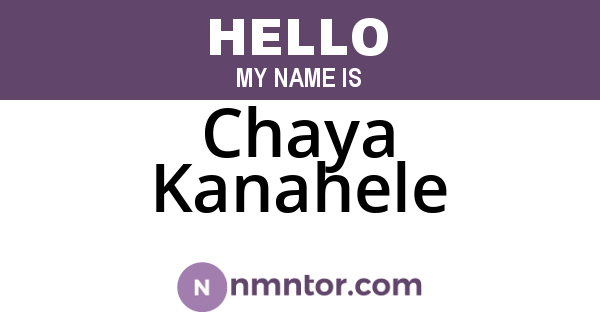 Chaya Kanahele