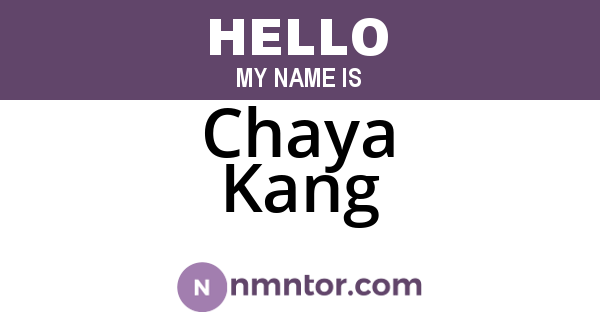 Chaya Kang