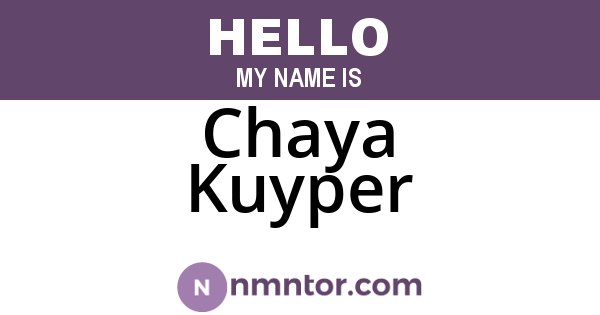 Chaya Kuyper