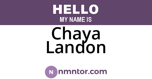 Chaya Landon
