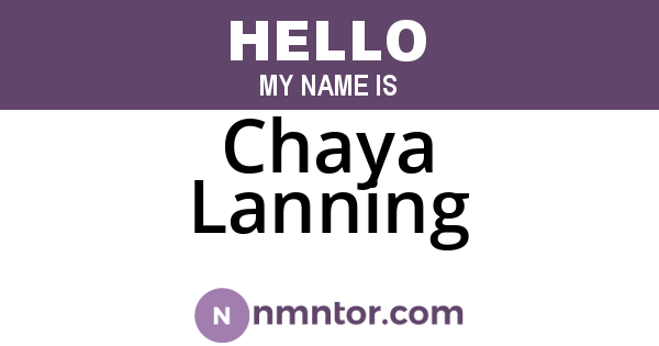 Chaya Lanning