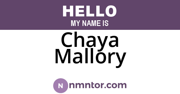Chaya Mallory
