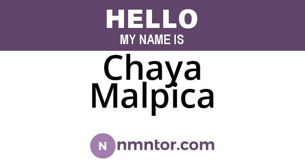 Chaya Malpica