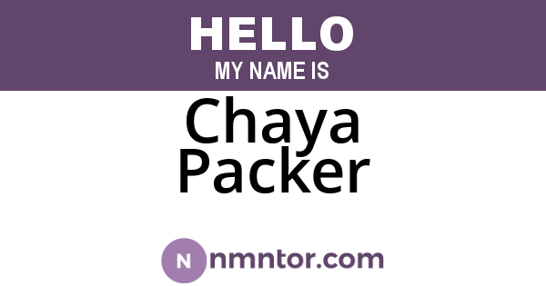 Chaya Packer