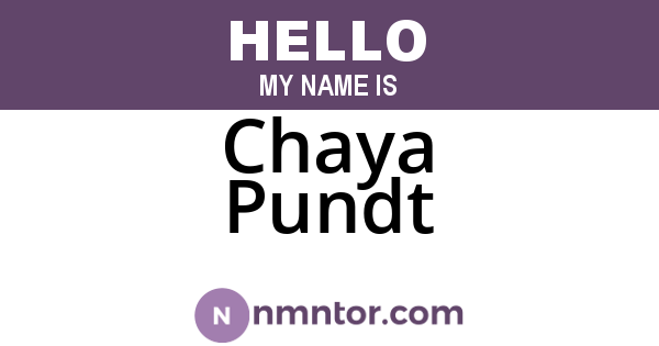 Chaya Pundt