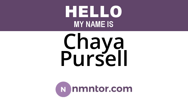 Chaya Pursell