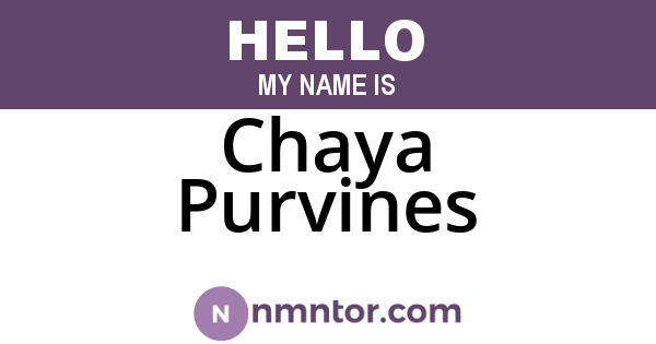 Chaya Purvines
