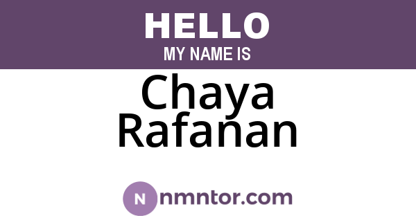 Chaya Rafanan