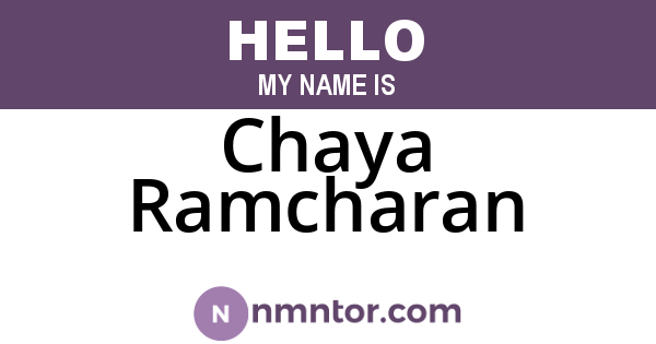 Chaya Ramcharan