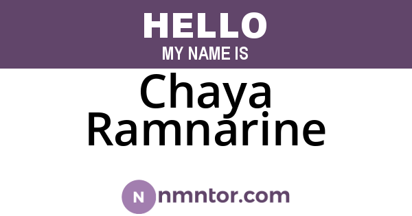 Chaya Ramnarine
