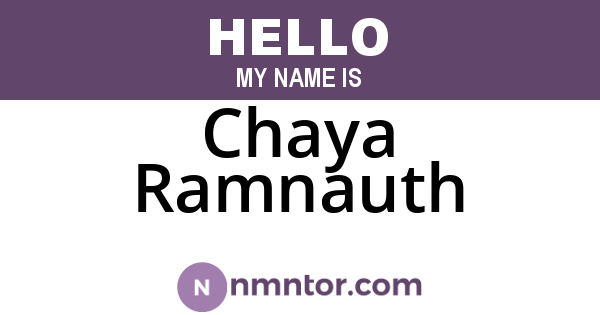 Chaya Ramnauth