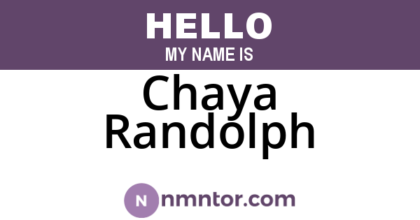 Chaya Randolph