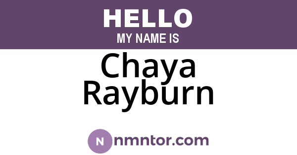 Chaya Rayburn