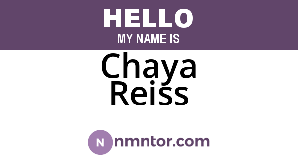 Chaya Reiss