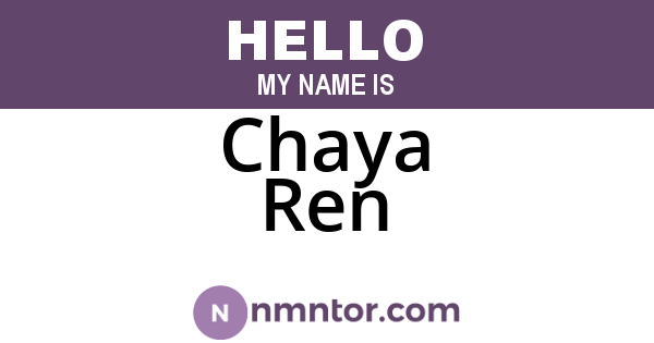 Chaya Ren
