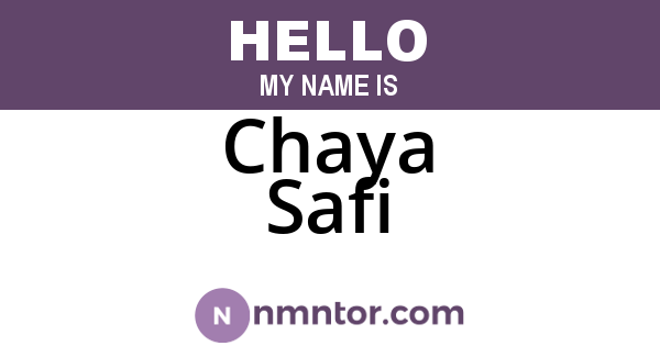 Chaya Safi