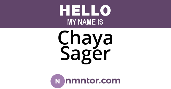 Chaya Sager