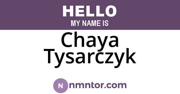 Chaya Tysarczyk