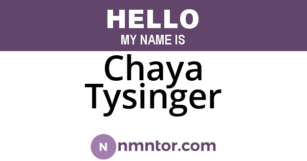 Chaya Tysinger