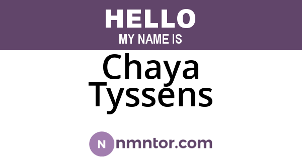 Chaya Tyssens