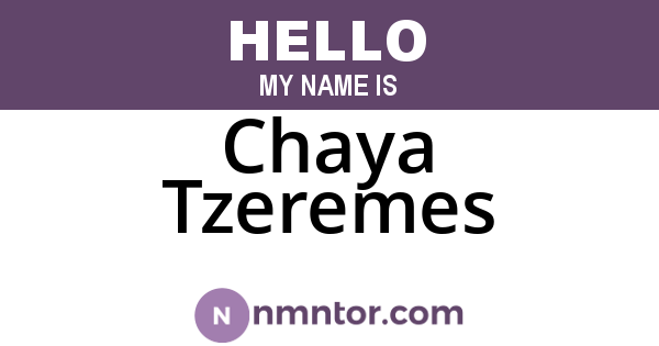 Chaya Tzeremes
