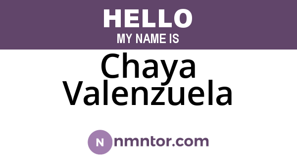 Chaya Valenzuela