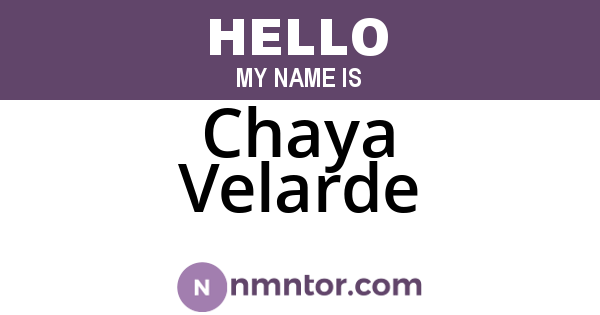 Chaya Velarde