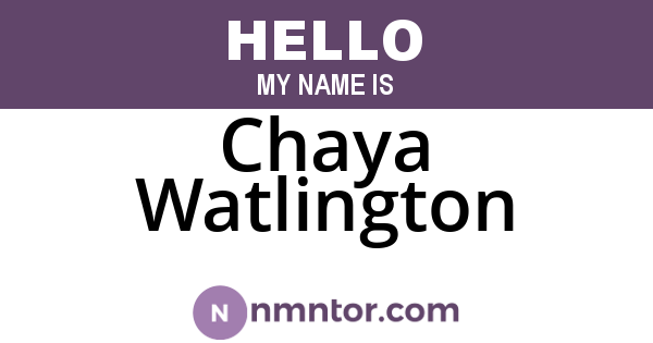 Chaya Watlington