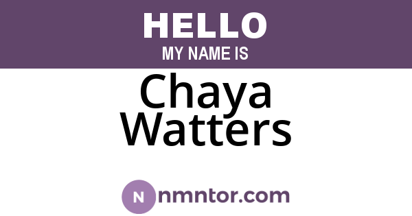 Chaya Watters