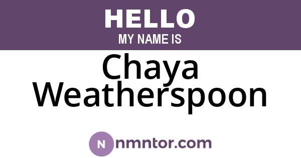 Chaya Weatherspoon