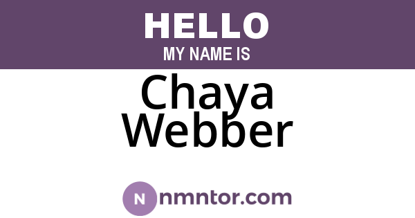 Chaya Webber