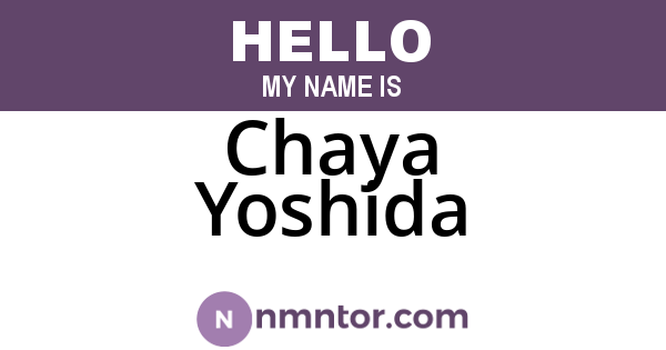 Chaya Yoshida